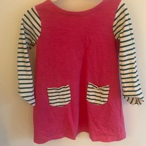 Mini boden dress size 4-5 pink and green